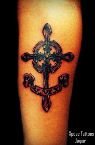 Cross with dates Tattoo by Xpose Tattoo jaipur India