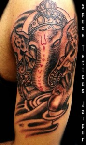 Ganesha Tattoo Half sleeve by Xpose Tattoos Jaipur india