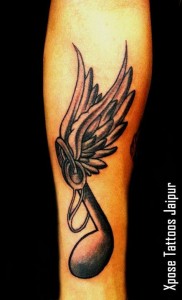 Musical Note wings Tattoo by Xpose Tattoos Jaipur India