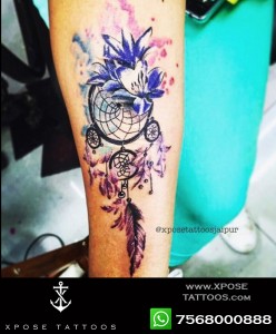 coloured dreamcatcher tattoo by xpose tattoos jaipur