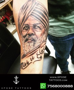 portrait tattoo nirankari baba by xpose tattoos jaipur