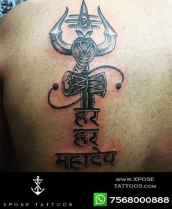 trishul snake damru tattoo by xpose tattoos jaipur