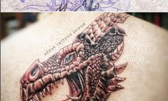 Cover up Tattoo by a dragon done at Xpose Tattoos jaipur